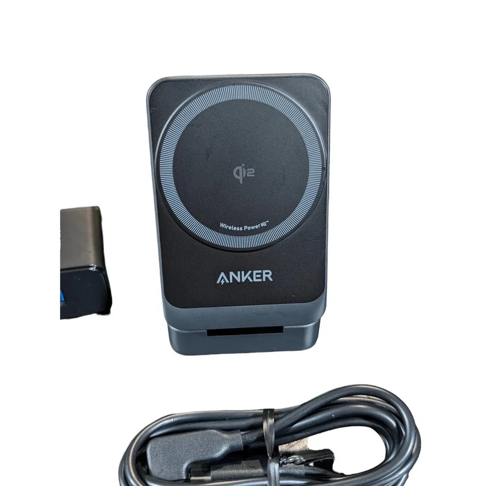 Cc9U Anker MagGo 15W Qi2 Foldable Pocket-Sized 3 - in - 1 Magsafe Charger Black